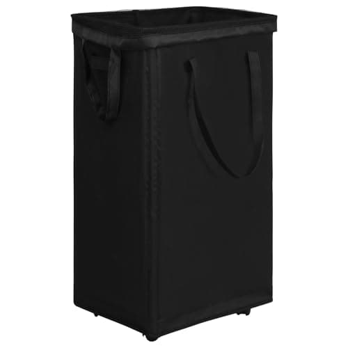 DOKEHOM 25-Inch Slim Collapsible Laundry Basket on Wheels (Black)