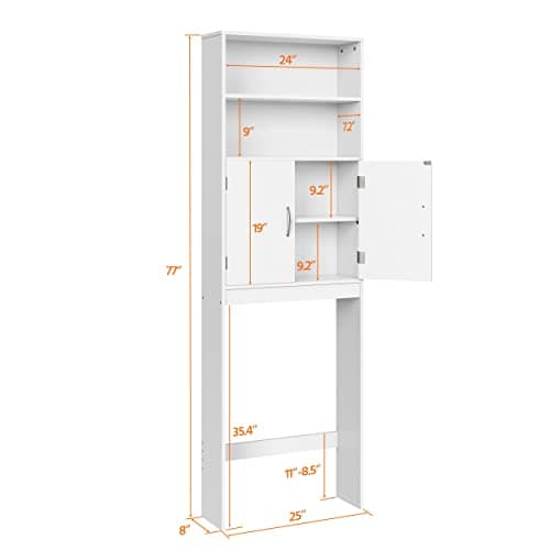 Yaheetech Tall Over-The-Toilet Storage Cabinet, White