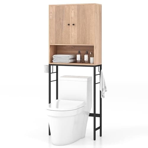 Giantex Anti-Tip Over Toilet Storage Cabinet - Bathroom Organizer