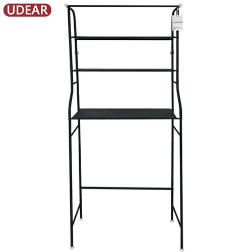 UDEAR 3-Shelf Over-The-Toilet Rack, Black: Corner Storage Space Saver