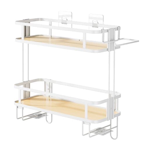 Over-The-Toilet Storage Shelf for Bathroom Organization, Large Capacity, Easy Installation, Rust-Resistant - White