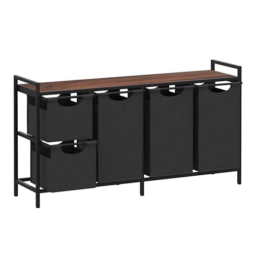 JLH003SR 4-Section Laundry Hamper with Shelf 195.1L