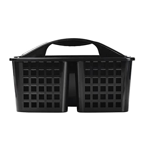 ALINK Black Plastic Shower Storage Caddy with Compartments