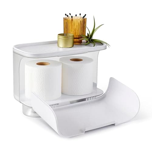 YouCopia Hideaway Toilet Cabinet for Paper Rolls, Wipes & Accessories