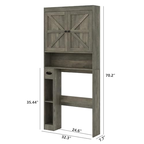 Barn Doors Farmhouse Over Toilet Storage Cabinet