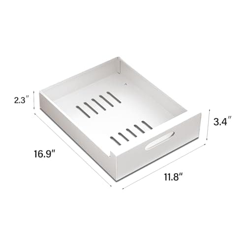 Telescopic Cabinet Organizer with Sliding Drawer Inserts (white, 30-1)