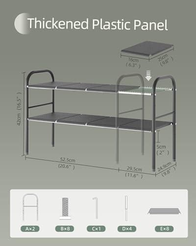 NETEL 2-Tier Expandable Under Sink Organizer, Cupboard Storage with 8 Panels, Kitchen & Bathroom