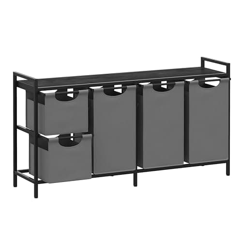 JLH003SR 4-Section Laundry Hamper with Shelf 195.1L
