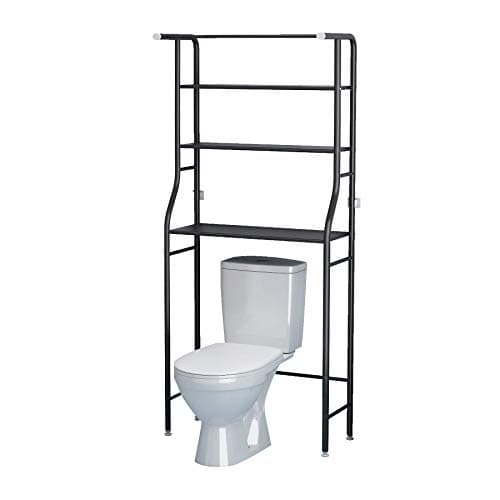 UDEAR 3-Shelf Over-The-Toilet Rack, Black: Corner Storage Space Saver