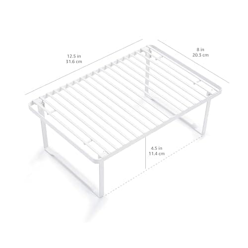 Amazon Basics Stackable Metal Kitchen Shelves - White