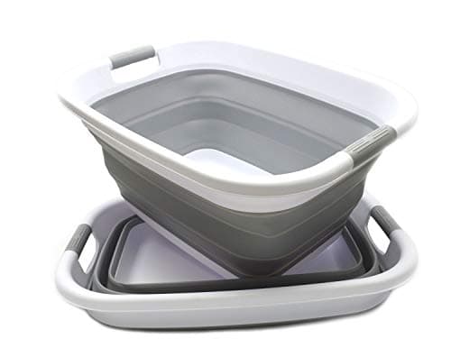 Sammart 2-Pack 31L Collapsible Laundry Basket - Pop-Up Storage - Water Capacity 23L (2, Grey)