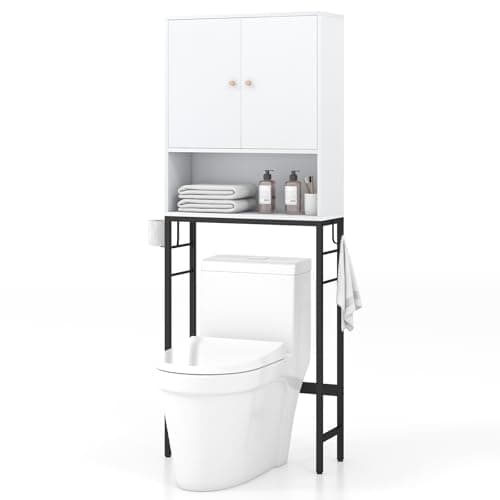 Giantex Anti-Tip Over Toilet Storage Cabinet - Bathroom Organizer