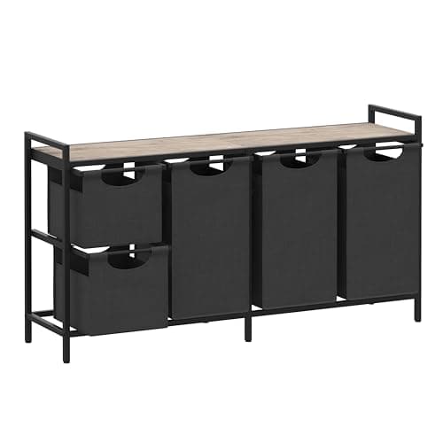 JLH003SR 4-Section Laundry Hamper with Shelf 195.1L