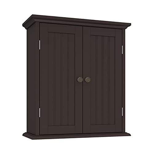 ChooChoo Toilet Wall Cabinet, Space-Saving Medicine Cabinet with 2 Doors & Shelves