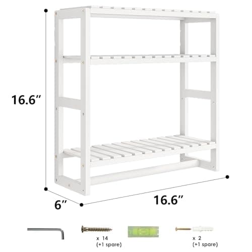 Bathroom Towel Racks 3-Tier Bamboo Storage Shelves Over Toilet