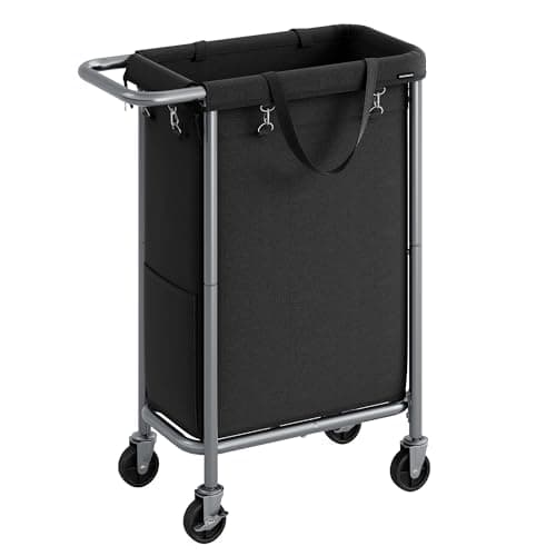 3-Section Rolling Laundry Basket with Wheels for Blanket Storage, 52.8 Gallons