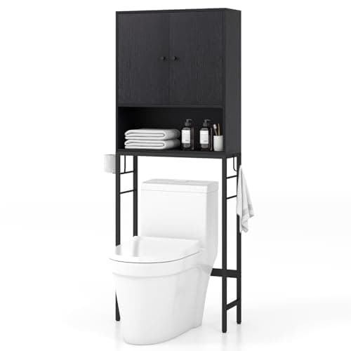 Giantex Anti-Tip Over Toilet Storage Cabinet - Bathroom Organizer