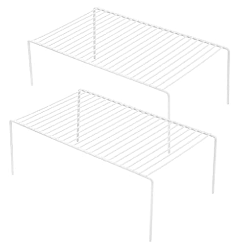 Rustproof Metal Wire Cabinet Organizer, Set of 2, Medium (13 x 9.4 inch) for Kitchen & Pantry Storage
