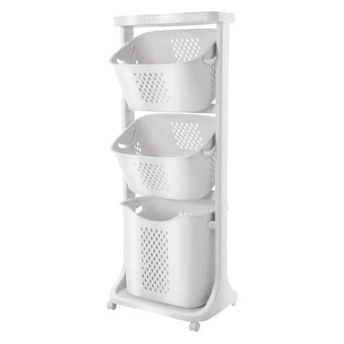 3-Tier Laundry Sorter & Organizer Cart with 4 Wheels