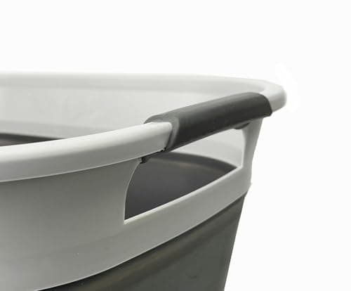 Sammart 40L Collapsible Laundry Basket - Space Saving Storage Container (1, Grey)
