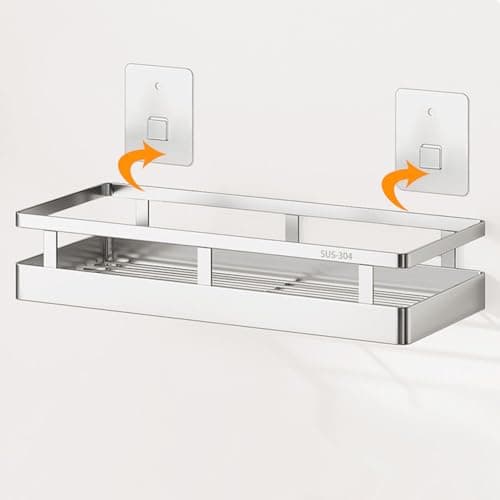 SUS304 Stainless Steel Wall Mount Spice Rack -Kitchen Seasoning Organizer (Silver)