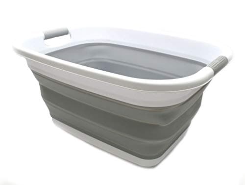 Sammart 2-Pack 31L Collapsible Laundry Basket - Pop-Up Storage - Water Capacity 23L (2, Grey)