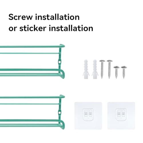 Snailhouse Green Wall Mount Spice Rack Organizer 2 Pack Cabinet Door Storage