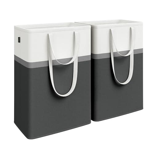 SONGMICS Foldable 75 L Laundry Hamper with Handles, Ink Black ULCB208B01