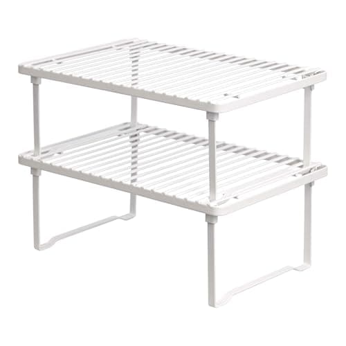 Amazon Basics Stackable Metal Kitchen Shelves - White