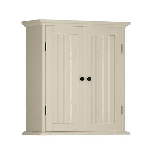 ChooChoo Toilet Wall Cabinet, Space-Saving Medicine Cabinet with 2 Doors & Shelves