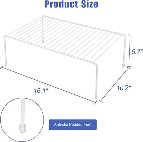 Large White Storage Shelf Rack for Kitchen and Bathroom Cupboards