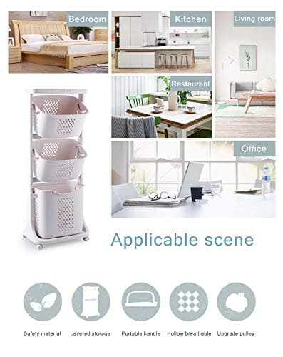 3-Layer Laundry Storage Basket for Bathroom and Kitchen