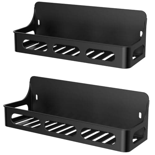 Goovilla Magnetic Spice Rack & Wall Baskets, Black 4-Pack