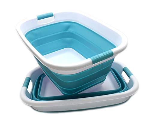 Sammart 2-Pack 31L Collapsible Laundry Basket - Pop-Up Storage - Water Capacity 23L (2, Grey)
