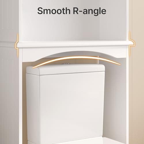 Gizoon White Anti-Tip Over The Toilet Storage Cabinet