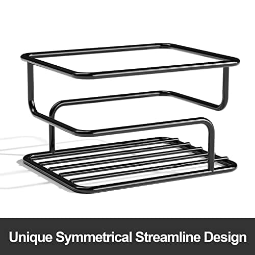 SRIWATANA Black Hanging Shower Caddy with Hooks for Razors