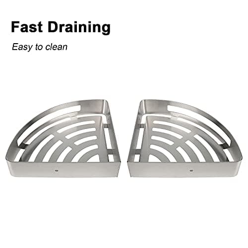 NearMoon No Drill 304 Stainless Steel Shower Organizer 2 Hook Pack