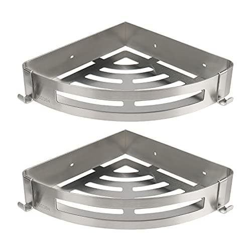 NearMoon No Drill 304 Stainless Steel Shower Organizer 2 Hook Pack