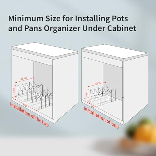 Under Cabinet Pull Out Pots and Pans Organizer (2 Pack)