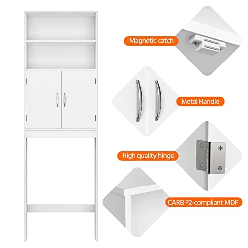 Yaheetech Tall Over-The-Toilet Storage Cabinet, White