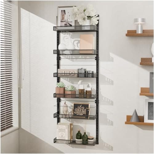 Heavy-Duty Wall Mount Spice Rack 6 Tier Wire Basket Kitchen & Bathroom Organizer 50" H