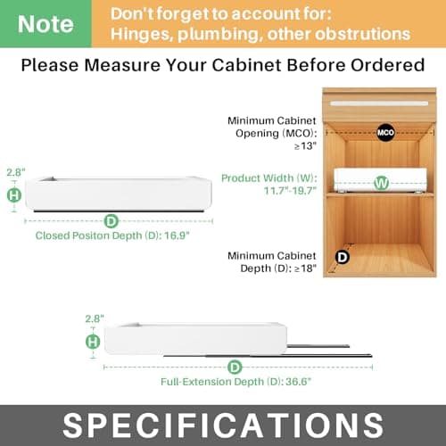 Pull-Out Cabinet Organizer with Nano Film - Kitchen, Pantry, Bathroom Storage