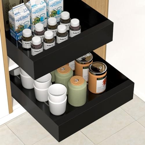 Carbon Steel Kitchen Pull Out Cabinet Organizer with Nano Adhesive Strip
