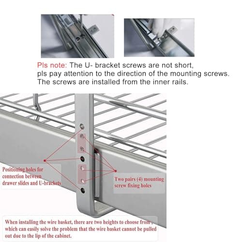 DINDON 2-Tier Chrome Pull-Out Cabinet Organizer for Kitchen Storage
