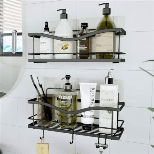 KINCMAX Premium Rustproof Stainless Steel Shower Caddy, Matte Black
