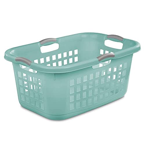 Sterilite 2 Bushel Ultra Laundry Basket, Large, Plastic, Aqua, 12-Pack