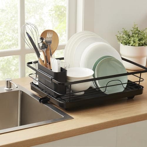 3-Piece Dish Drying Rack with Drainboard & Removable Holder for Kitchen Countertop