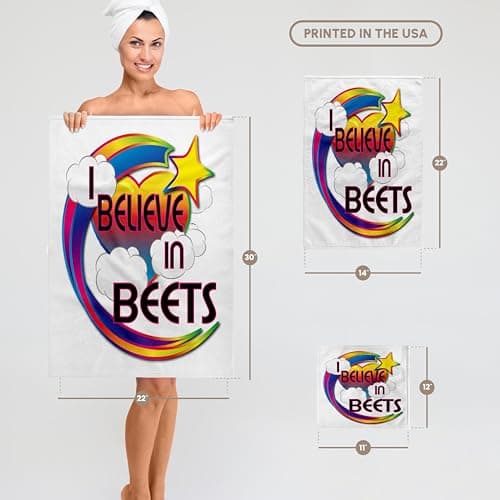 I Believe in Beets Towel Design by 3dRose