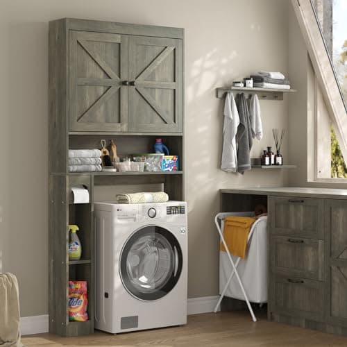 Barn Doors Farmhouse Over Toilet Storage Cabinet