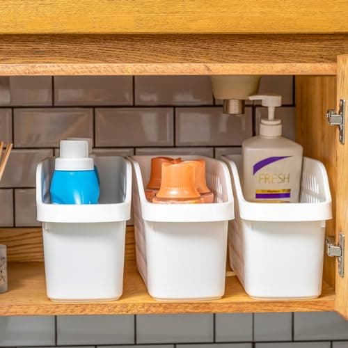 3 Pack Under Sink Organizer with Wheels for Kitchen & Bathroom Storage